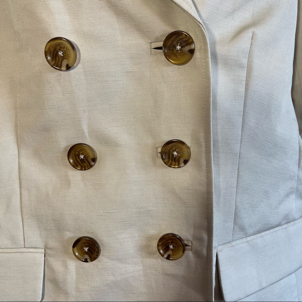Brooks Brothers Linen Blend Khaki Double Breasted Jacket - Picture 6 of 11